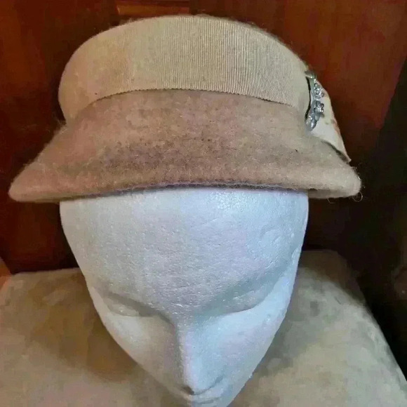 Vintage Women's Ladies Brushed Felt Hat Bow - Picture 1 of 7